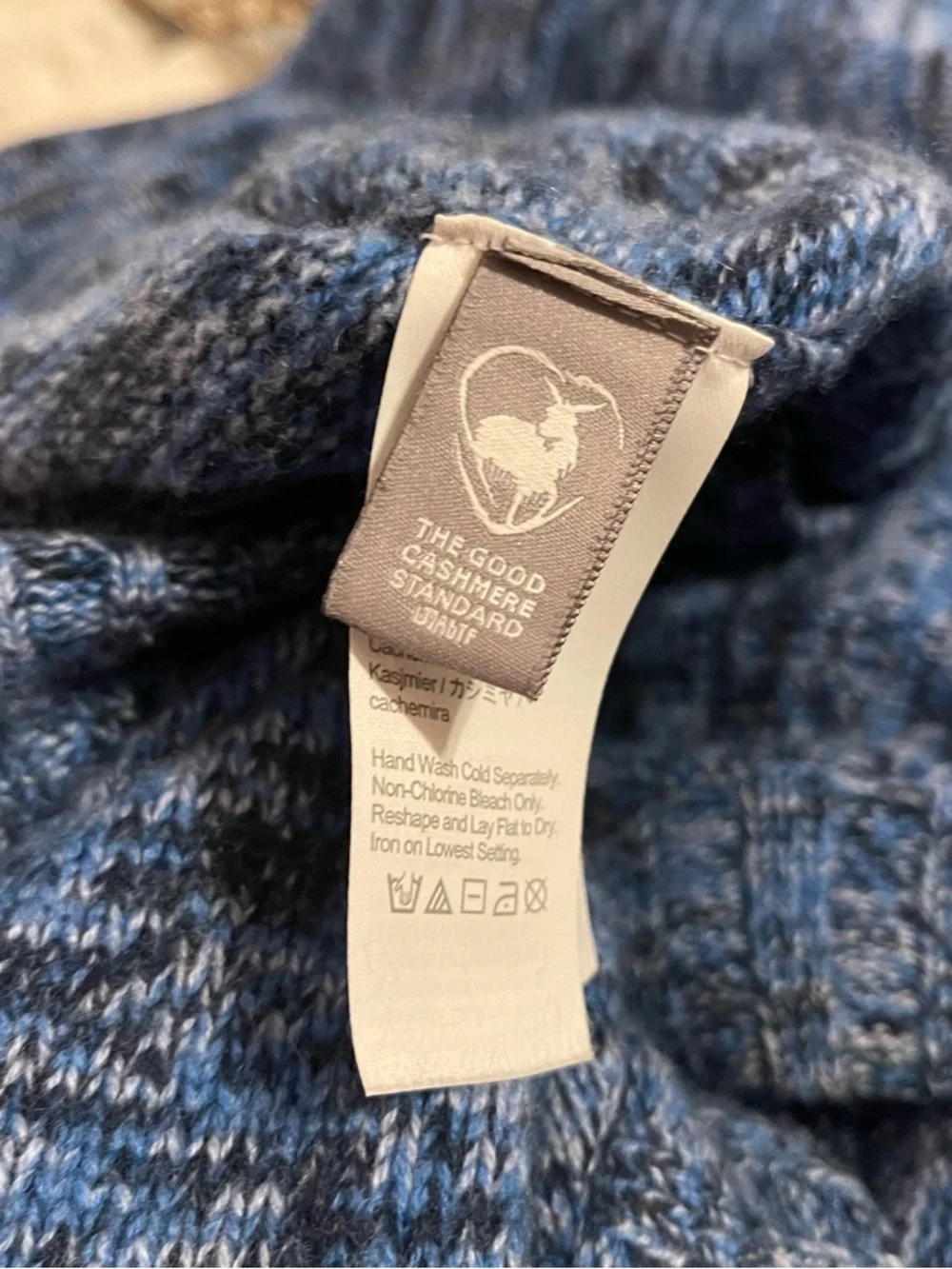 J. Crew 100% Cashmere Women’s XL Blue Marled Button-Shoulder Crewneck Sweater